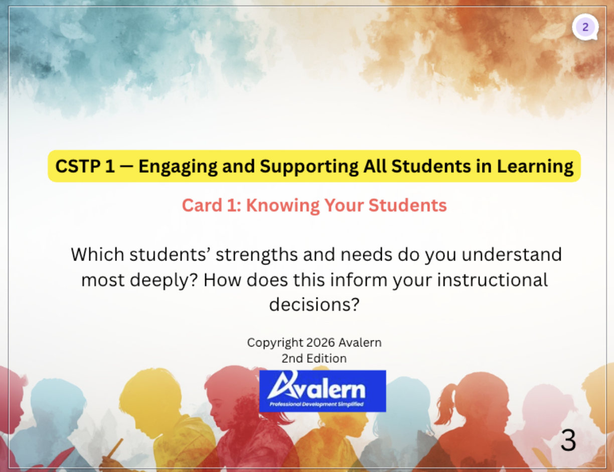 Sample coaching card layout